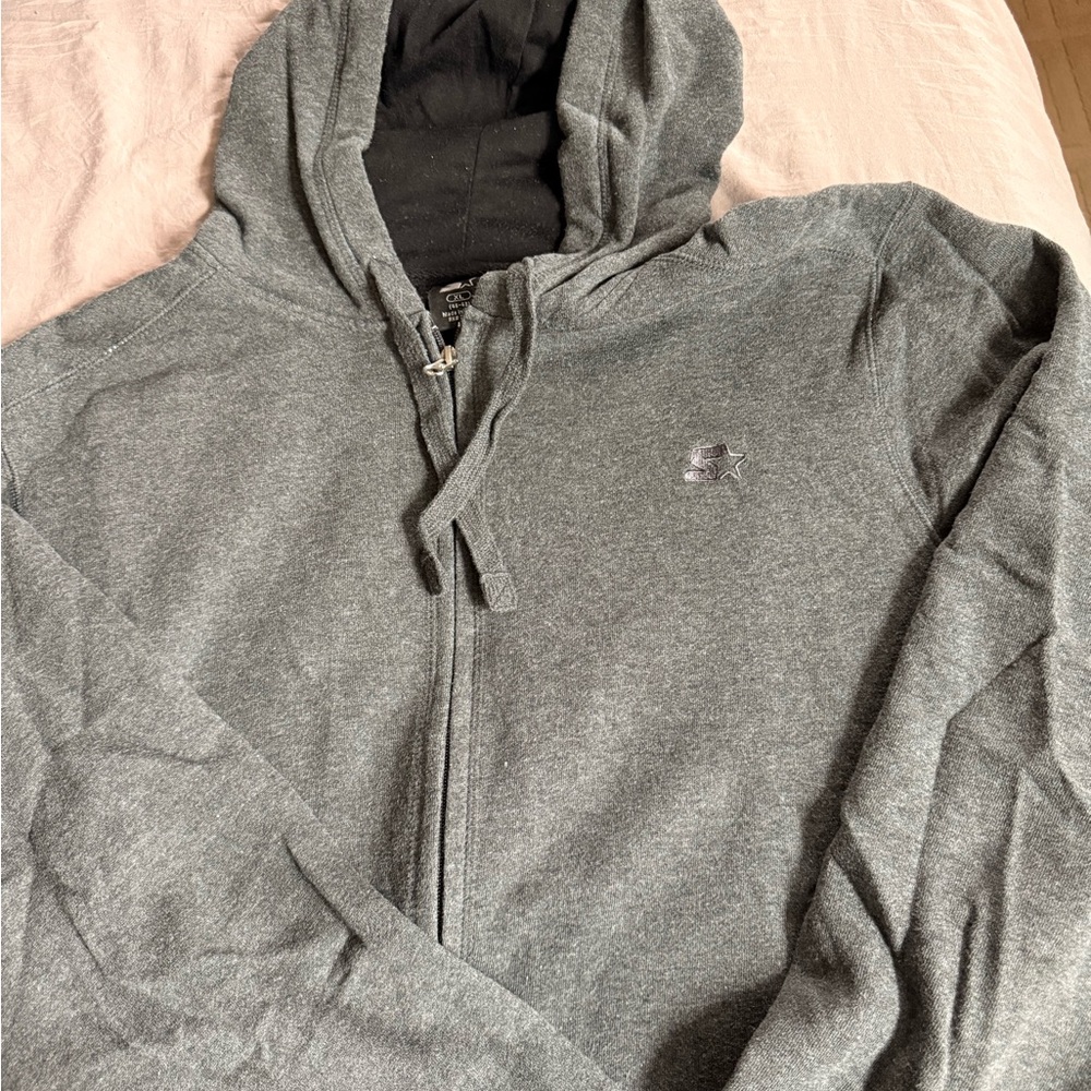 STARTER Men's Zip Up Gray Sweater
